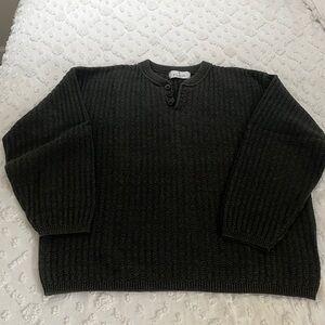 Bill Blass Green Henley Sweater
